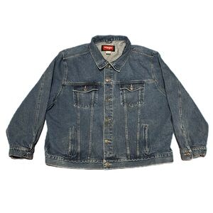 Wrangler 90s Hero Denim Jacket 4XL Blue Trucker Button Front Western Workwear